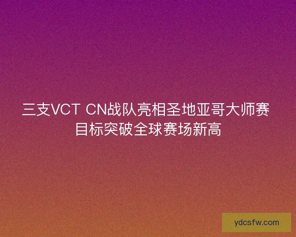 三支VCT CN战队亮相圣地亚哥大师赛 目标突破全球赛场新高